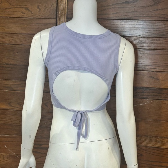 Mauve Ribbed Bottoms XS crop - Picture 2 of 3